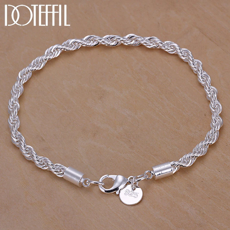 DOTEFFIL 925 Sterling Silver 4mm Water Wave Chain Bracelet For Women Man Wedding Engagement Party Fashion Jewelry
DOTEFFIL 925 Sterling Silver 4mm Water Wave Chain Bracelet For Women Man Wedding Engagement Party Fashion Jewelry