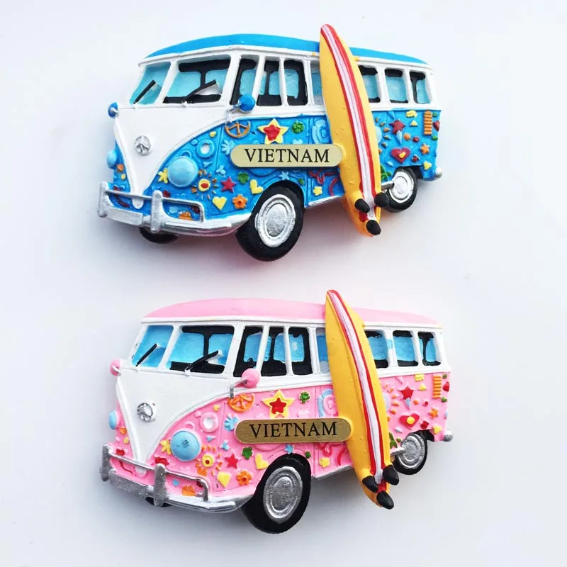 

QIQIPP Creative magnetic refrigerator paste Vietnam Nha Trang Ha Long Wan tourism Memorial hand painted recreational vehicle