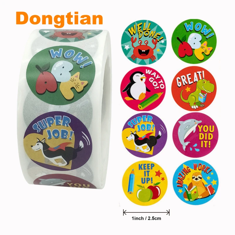 500pcs/roll Cute Animal Sticker Teacher Encouragement Sticker For Student Parents Motivational Stickers For Kids 2.5cm
500pcs/roll Cute Animal Sticker Teacher Encouragement Sticker For Student Parents Motivational Stickers For Kids 2.5cm