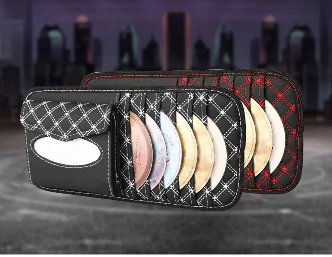 Car Multifunction Leather Tissue CD Box Holder Red White Sun Auto Visor Tissue Holder Auto Interior Storage Car Accessories
Car Multifunction Leather Tissue CD Box Holder Red White Sun Auto Visor Tissue Holder Auto Interior Storage Car Accessories