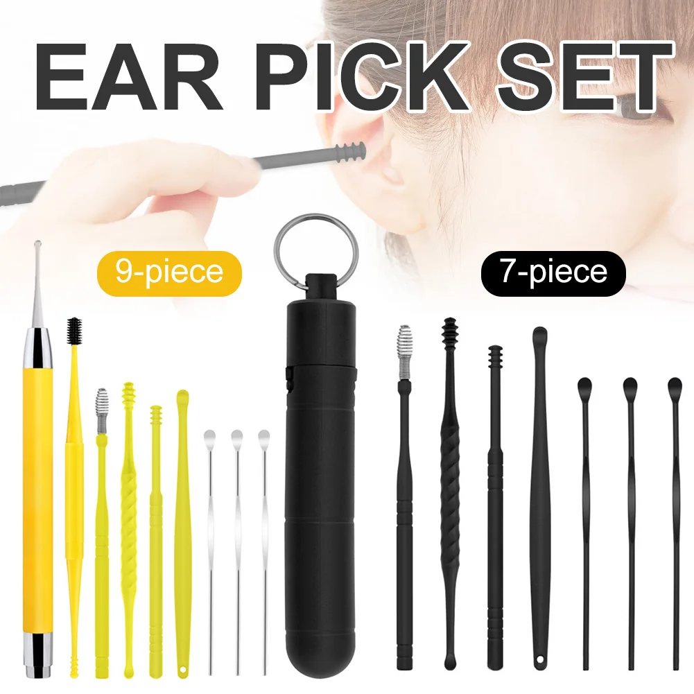 7/9Pcs Ear Cleaner Earwax Removal Tool Stainless Steel Spring Spoon Ear Pick Cleanser Ear Cleaning Tool with Storage Can
7/9Pcs Ear Cleaner Earwax Removal Tool Stainless Steel Spring Spoon Ear Pick Cleanser Ear Cleaning Tool with Storage Can