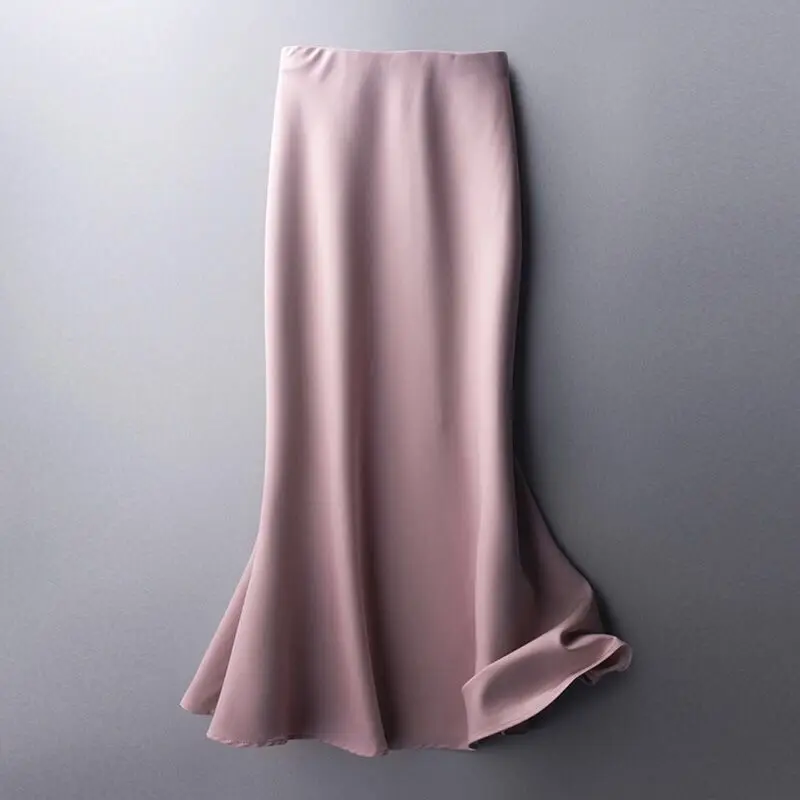 Summer Silk Midi Skirts Womens Korean England Style Satin Office Lady Simple Solid Elegant Faldas Mujer Moda Long Skirts Womens
Summer Silk Midi Skirts Womens Korean England Style Satin Office Lady Simple Solid Elegant Faldas Mujer Moda Long Skirts Womens