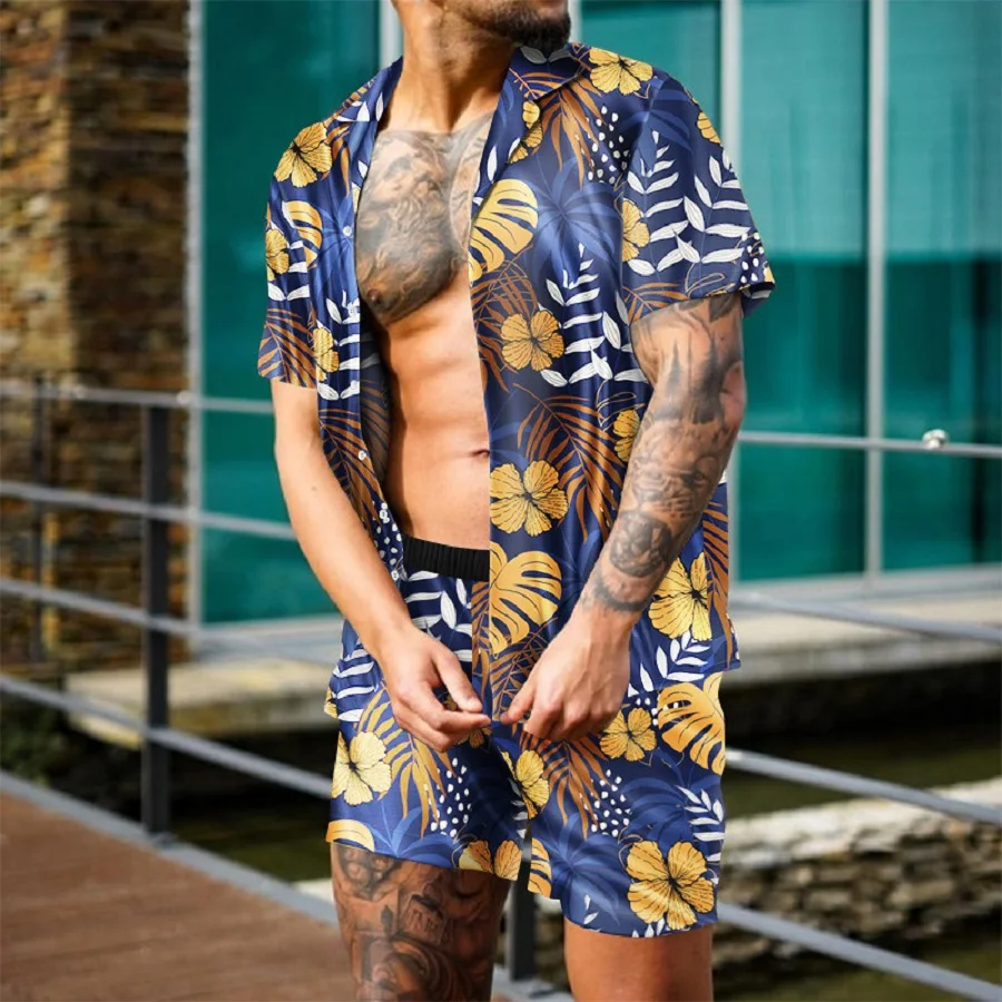 Men Casual Hawaiian Sets Printing 2021 Summer Short Sleeve Button Shirt Beach Shorts Streetwear Casual Mens Suit 2 Pieces S-3XL
Men Casual Hawaiian Sets Printing 2021 Summer Short Sleeve Button Shirt Beach Shorts Streetwear Casual Mens Suit 2 Pieces S-3XL