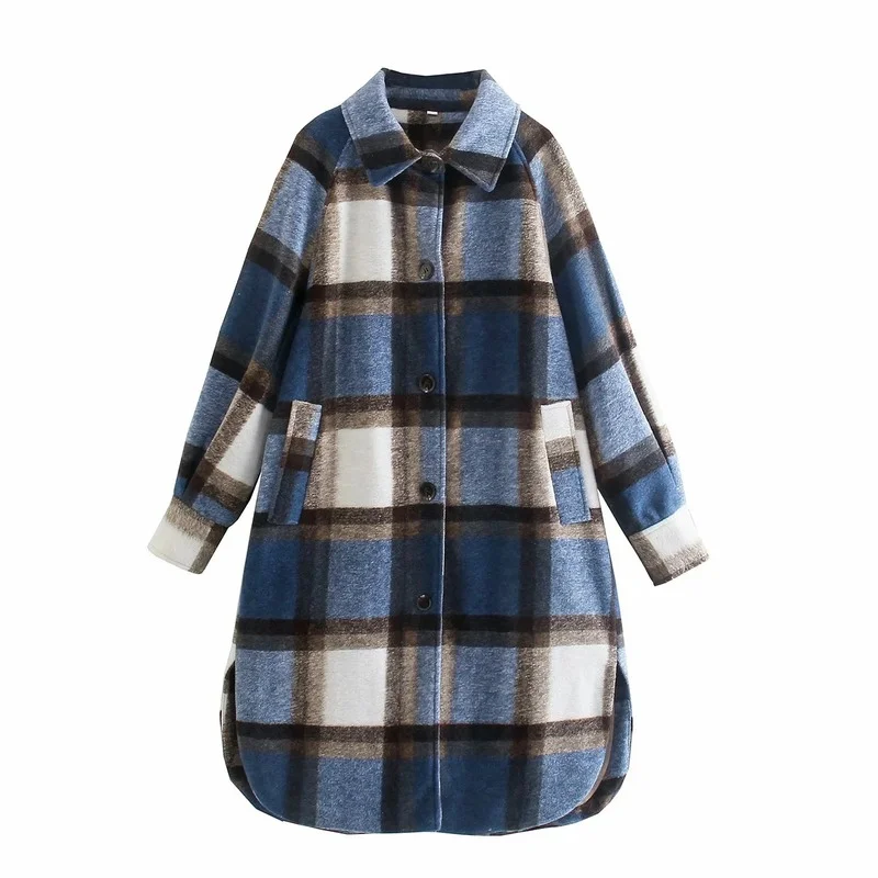 Women Winter Coat Wool 2021 Single Breasted Vintage Casual Elegant Jacket Thick Outerwear Blends Plaid X-Long Female Wool Coats 
Women Winter Coat Wool 2021 Single Breasted Vintage Casual Elegant Jacket Thick Outerwear Blends Plaid X-Long Female Wool Coats