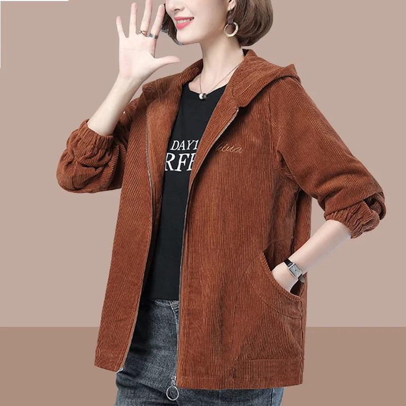 Corduroy Jacket Female 2022 Spring Autumn New Korean Loose Hooded Coat Short Women Warm Solid Windbreaker Outwear Casual Tops
Corduroy Jacket Female 2022 Spring Autumn New Korean Loose Hooded Coat Short Women Warm Solid Windbreaker Outwear Casual Tops
