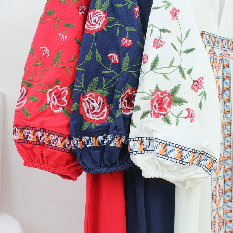 Women for Midi Dresses Vintage Ethnic Geometric Floral Embroidery Autumn + Slim Sash Navy Dress Fall 2020 Female 
Women for Midi Dresses Vintage Ethnic Geometric Floral Embroidery Autumn + Slim Sash Navy Dress Fall 2020 Female