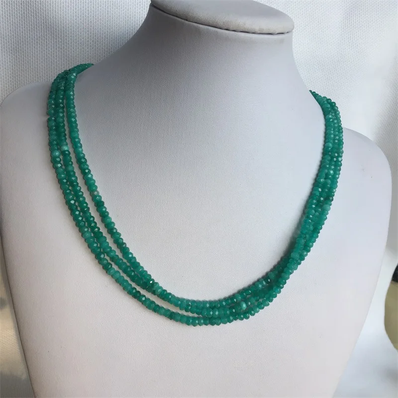 Классическое винтажное ожерелье из бисера амазонита ограненное 3*4 мм ювелирное