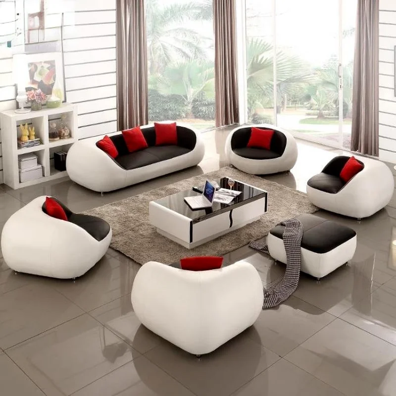 GY Simple Leather Sofa Creative Modern Leather Art Black and White Combination Leisure Curved Furniture
GY Simple Leather Sofa Creative Modern Leather Art Black and White Combination Leisure Curved Furniture