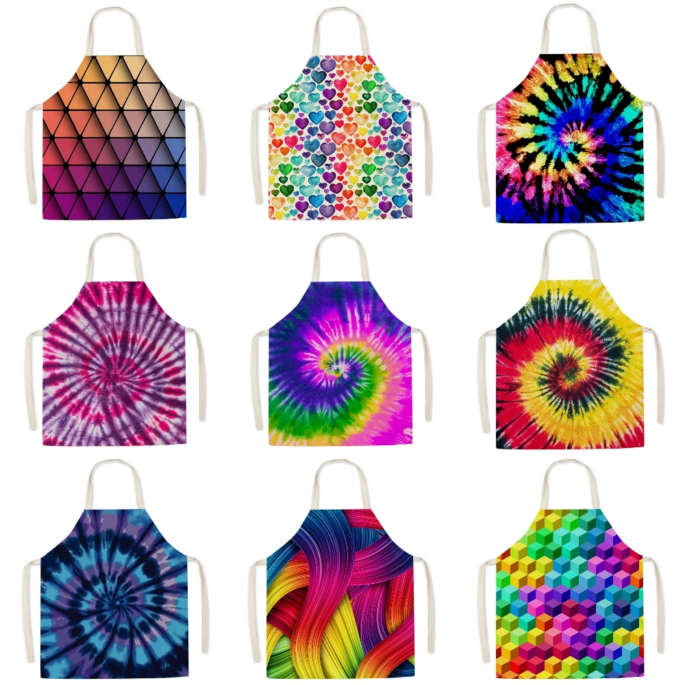 Colorful Tie Dye Kitchen Apron For Woman Man Sleeveless Aprons Home Cooking Cleaning Tools Adult Kid Household Cleaning Pinafore
Colorful Tie Dye Kitchen Apron For Woman Man Sleeveless Aprons Home Cooking Cleaning Tools Adult Kid Household Cleaning Pinafore