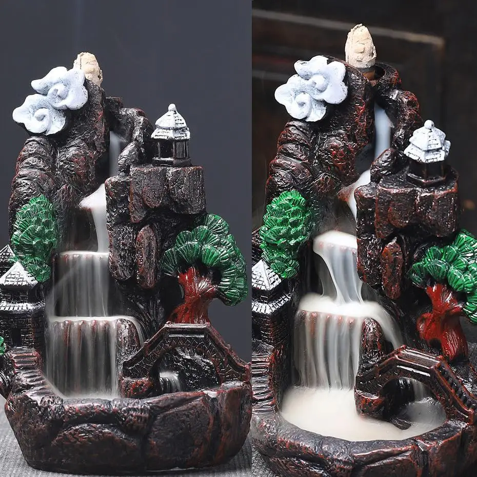 Resin Mountain Shape Smoke Waterfall Backflow Incense Burner Censer Holder Decor Aromatherapy Furnace Aromatic Home Office Craft
Resin Mountain Shape Smoke Waterfall Backflow Incense Burner Censer Holder Decor Aromatherapy Furnace Aromatic Home Office Craft