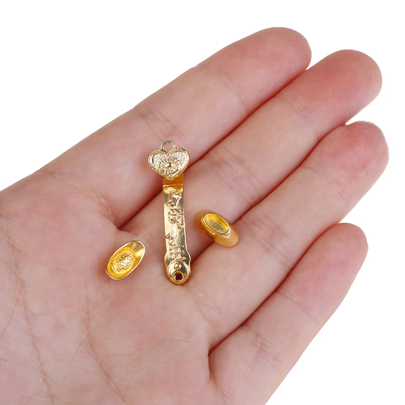 3pcs/set 1:12 Dollhouse Miniature Mini Cute Gold Ingot Model Accessories Toys