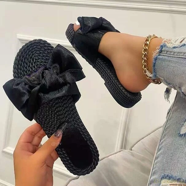 2021 summer women new wholesale flat-bottomed solid color bow outer wear one-word open-toed large size beach sandals/slippers
2021 summer women new wholesale flat-bottomed solid color bow outer wear one-word open-toed large size beach sandals/slippers