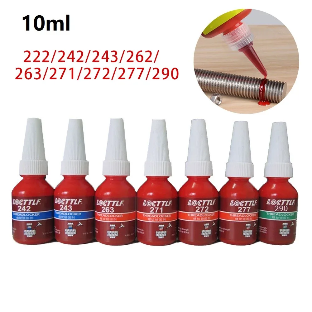 10ml Threadlocker 222/242/243/262/263/271/277/290 Anaerobic Adhesive Glue Anti-Corrosion Retainer Liquid Glue Screw Locking Glue
10ml Threadlocker 222/242/243/262/263/271/277/290 Anaerobic Adhesive Glue Anti-Corrosion Retainer Liquid Glue Screw Locking Glue