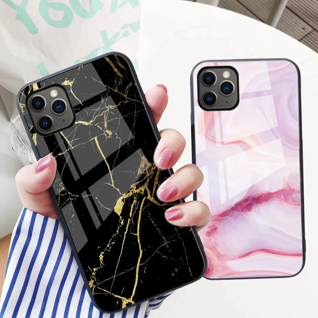 Для iPhone 11 Pro Max i8 Plus i7 i6 i6s Ins Модный чехол из закаленного стекла гранитный IMD для |