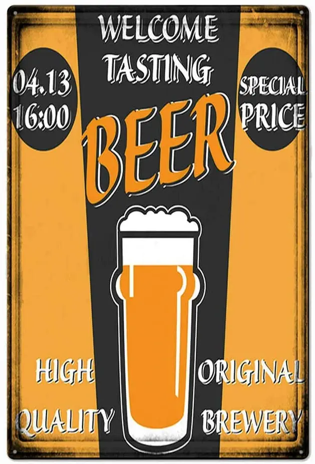 Metal Tin Sign Welcome Tasting Beer Bar Pub Home Vintage Retro PosterMetal Tin Sign 8x12 Inch Home Kitchen Bedroom Bar Sign
Metal Tin Sign Welcome Tasting Beer Bar Pub Home Vintage Retro PosterMetal Tin Sign 8x12 Inch Home Kitchen Bedroom Bar Sign