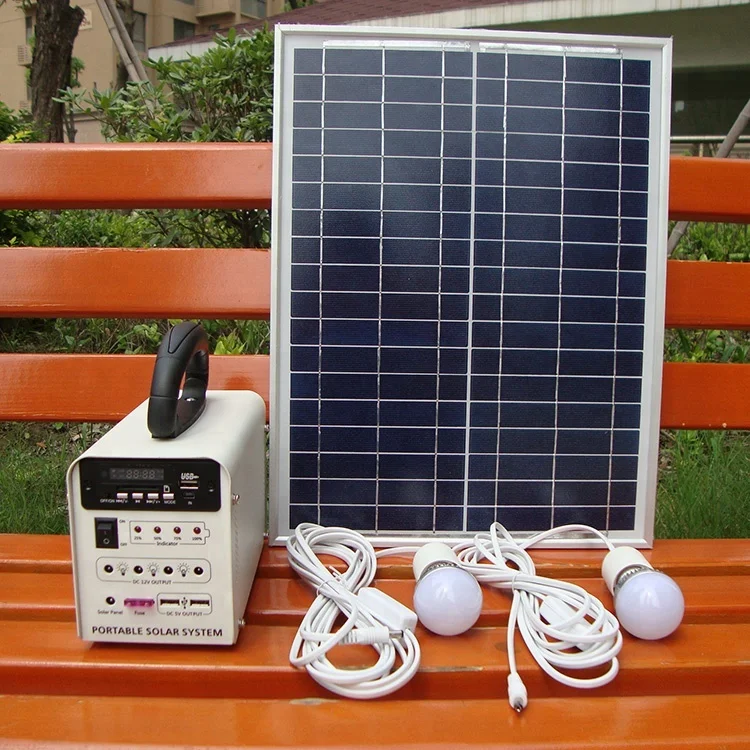 Portable Solar Home Lighting System 20W / Solar Lighting System 20W with 4 LED lamps, phone charger and fan
Portable Solar Home Lighting System 20W / Solar Lighting System 20W with 4 LED lamps, phone charger and fan