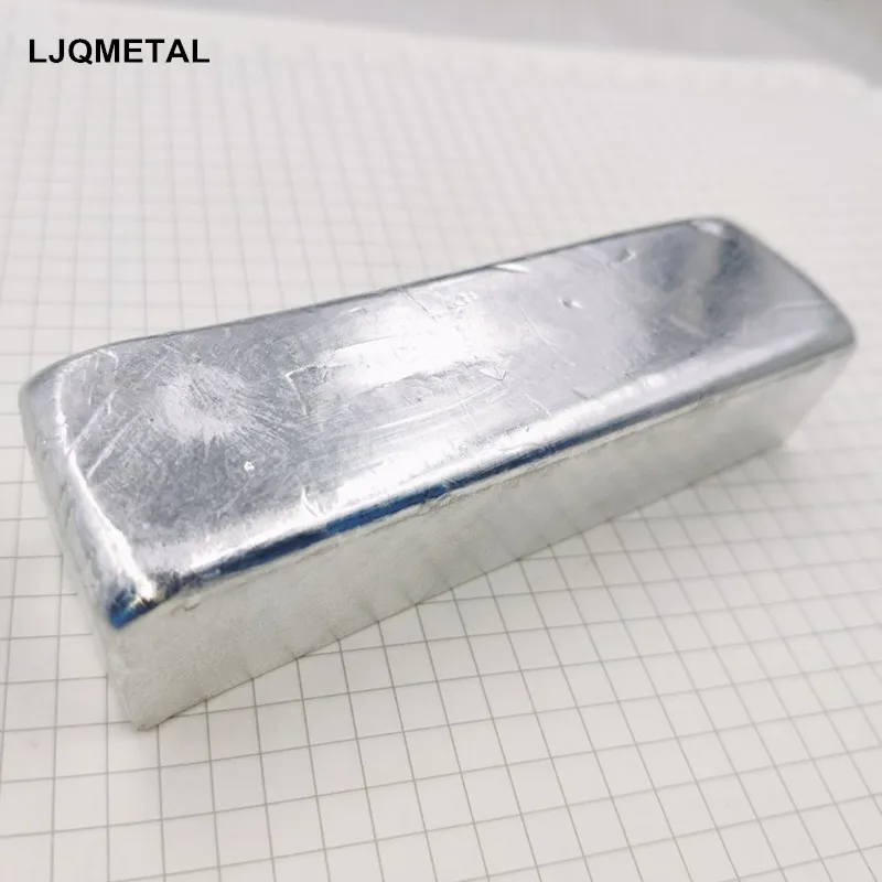 

1000g Indium Ingot 99.995% High Purity In Metal Block Scientific Research Experiment Element Collection Specimen Hobby