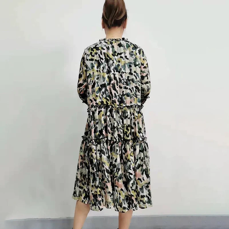 CHICEVER Vintage Dress For Women O Neck Long Sleeve Print Hit Color Loose Ruched Straight Dresses Female 2021 Autumn Clothes New
CHICEVER Vintage Dress For Women O Neck Long Sleeve Print Hit Color Loose Ruched Straight Dresses Female 2021 Autumn Clothes New