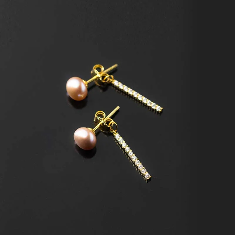 s925 Silver Natural Pearl Zircon Pendant Stud Earrings Boho Jewelry Earrings Minimalism Brincos Pendientes Earrings for Women
s925 Silver Natural Pearl Zircon Pendant Stud Earrings Boho Jewelry Earrings Minimalism Brincos Pendientes Earrings for Women