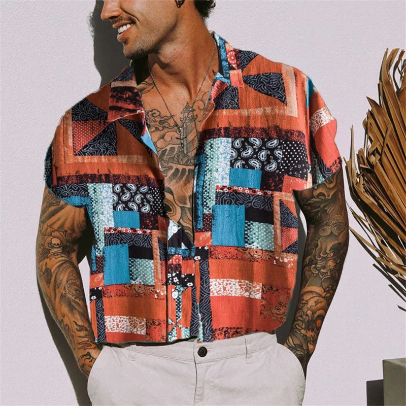 2021 Summer New Trend Men's Plaid Printed Men's Shirt Personality Large Size Short Sleeve
2021 Summer New Trend Men's Plaid Printed Men's Shirt Personality Large Size Short Sleeve