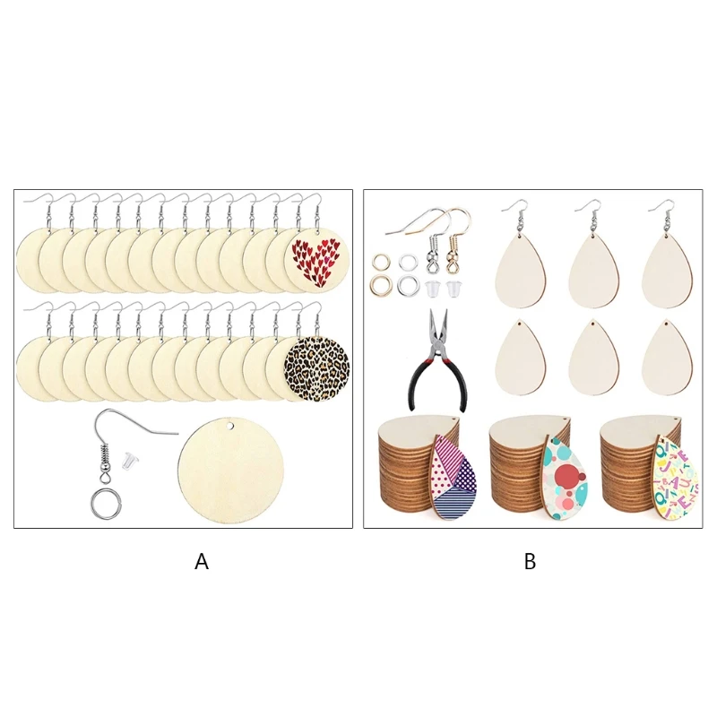 1 Set Jewelry Making DIY Crafts Unfinished Wooden Earrings Blanks with Ear Hooks Opening Ring Teardrop Pendants
1 Set Jewelry Making DIY Crafts Unfinished Wooden Earrings Blanks with Ear Hooks Opening Ring Teardrop Pendants