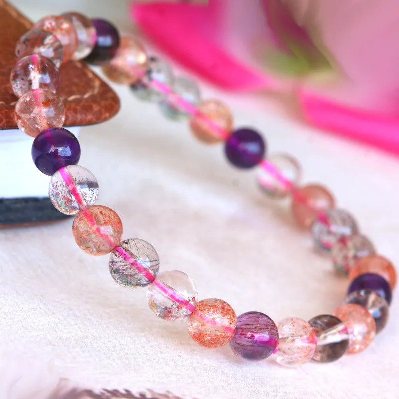 6A+ High Quality 100% Natural Purple Mica Rutilated Quartz Bracelets Hair Crystal Round Beads Bracelets For Women Men Jewelry
6A+ High Quality 100% Natural Purple Mica Rutilated Quartz Bracelets Hair Crystal Round Beads Bracelets For Women Men Jewelry