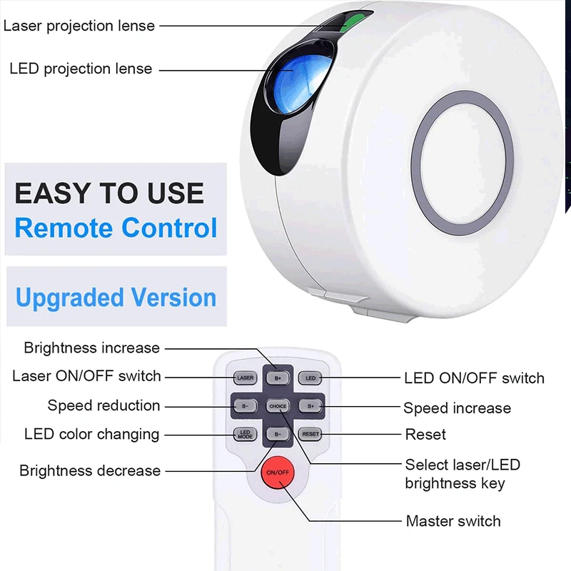 Colorful Galaxy Projector Night Light Starry Sky Rotating Water Waving Night Light Music Player Nightlight Projection LED Lamp
Colorful Galaxy Projector Night Light Starry Sky Rotating Water Waving Night Light Music Player Nightlight Projection LED Lamp