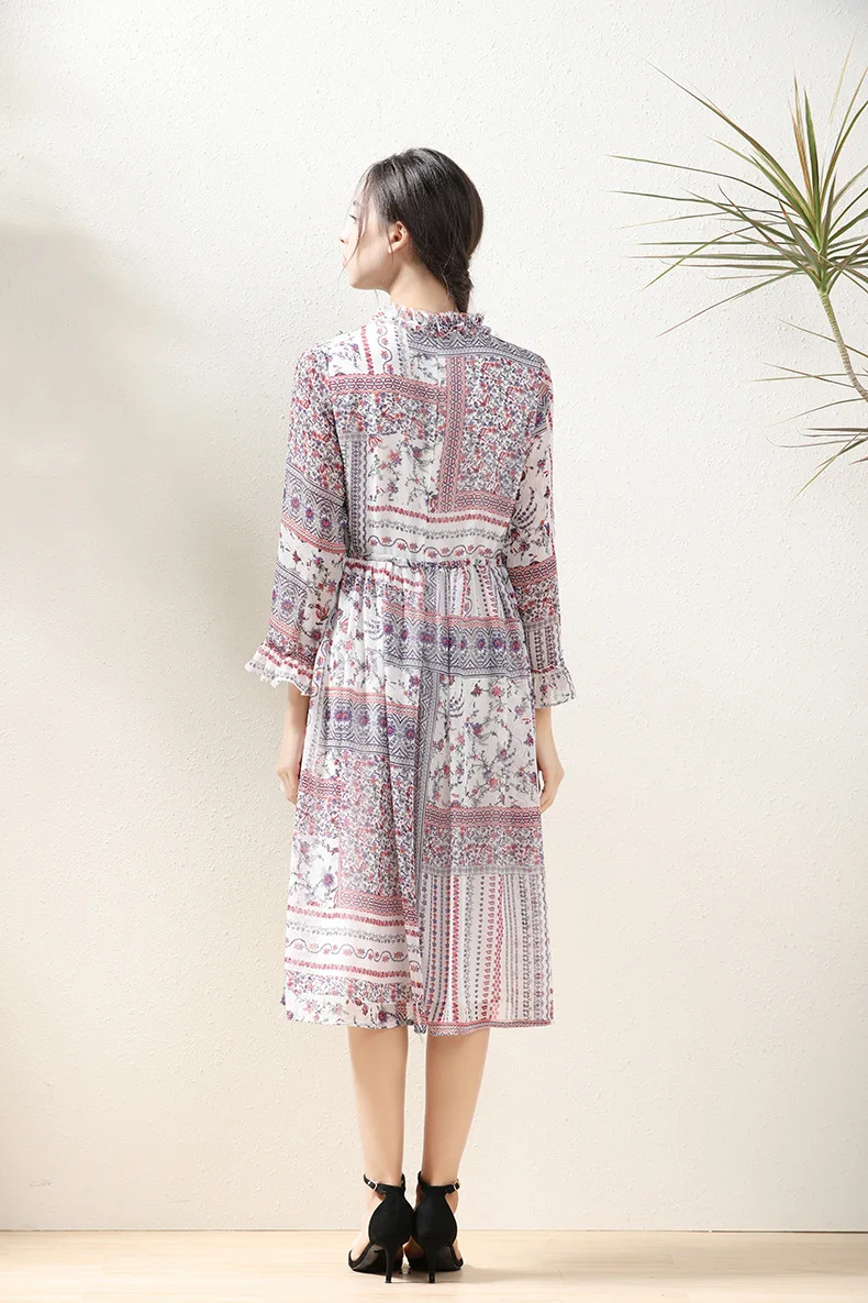 Female Chiffon Skirt Long Skirts Women's Waist Printed Over The Knee Dress Mid-length And Large Swing Dresses For Female 
Female Chiffon Skirt Long Skirts Women's Waist Printed Over The Knee Dress Mid-length And Large Swing Dresses For Female