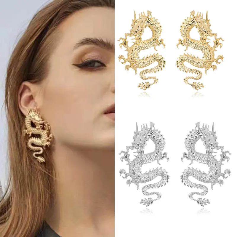 Milangirl Exaggerated Chinese Style Dragon Stud Earrings for Female Trendy Punk Animal Totem Earrings Statement Jewelry
Milangirl Exaggerated Chinese Style Dragon Stud Earrings for Female Trendy Punk Animal Totem Earrings Statement Jewelry