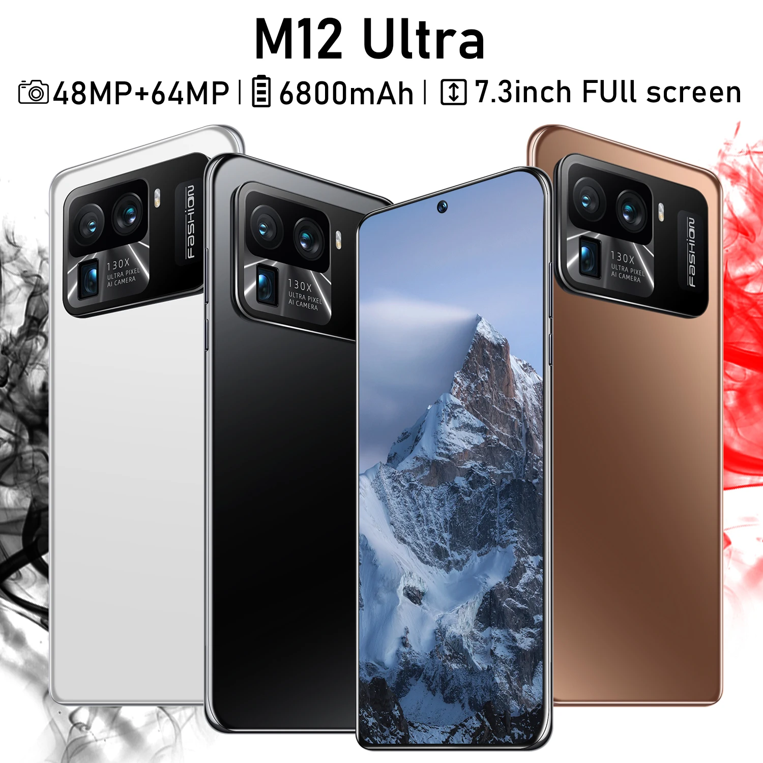 Original Celulars M12 Ultra 5G Smartphone 16GB+512GB 7.3 Inch Cellphone 6800mAh 48MP+64MP Unlocked Mobile Phone Android Phones
Original Celulars M12 Ultra 5G Smartphone 16GB+512GB 7.3 Inch Cellphone 6800mAh 48MP+64MP Unlocked Mobile Phone Android Phones