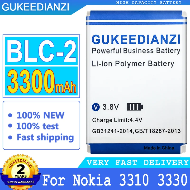 Аккумулятор GUKEEDIANZI 3300 мАч для Nokia 3310 3330 3410 5510 3530 3335 3686 3685 3589 3315 3350 3510 6650 6800 3550 BLC 2