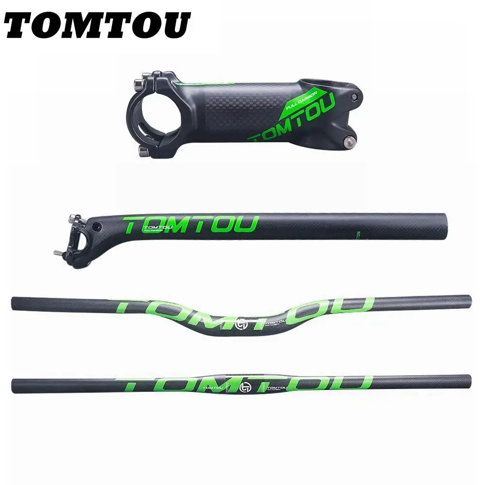 TOMTOU Cycling Mountain Bike Bars Sets Green Matte 3K Carbon Fiber MTB Bicycle Handlebar + Seatpost + Stem - TG1T23
TOMTOU Cycling Mountain Bike Bars Sets Green Matte 3K Carbon Fiber MTB Bicycle Handlebar + Seatpost + Stem - TG1T23