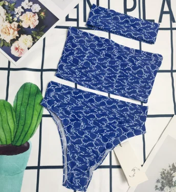 Popular fashion swimsuit sexy tube top split set of three letters printed high waist holiday bikini women in Europe and America
Popular fashion swimsuit sexy tube top split set of three letters printed high waist holiday bikini women in Europe and America