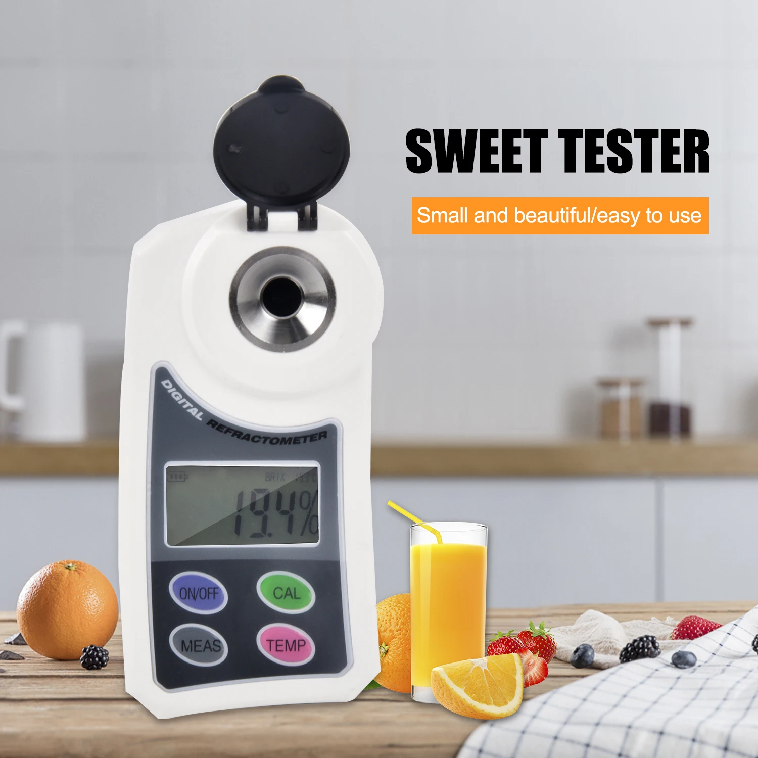 Digital Brix Sugar Refractometer Electronic Sweetness Meter Saccharimeter Measurement Range 0.0-55% Brix for Water Fruit Crops
Digital Brix Sugar Refractometer Electronic Sweetness Meter Saccharimeter Measurement Range 0.0-55% Brix for Water Fruit Crops