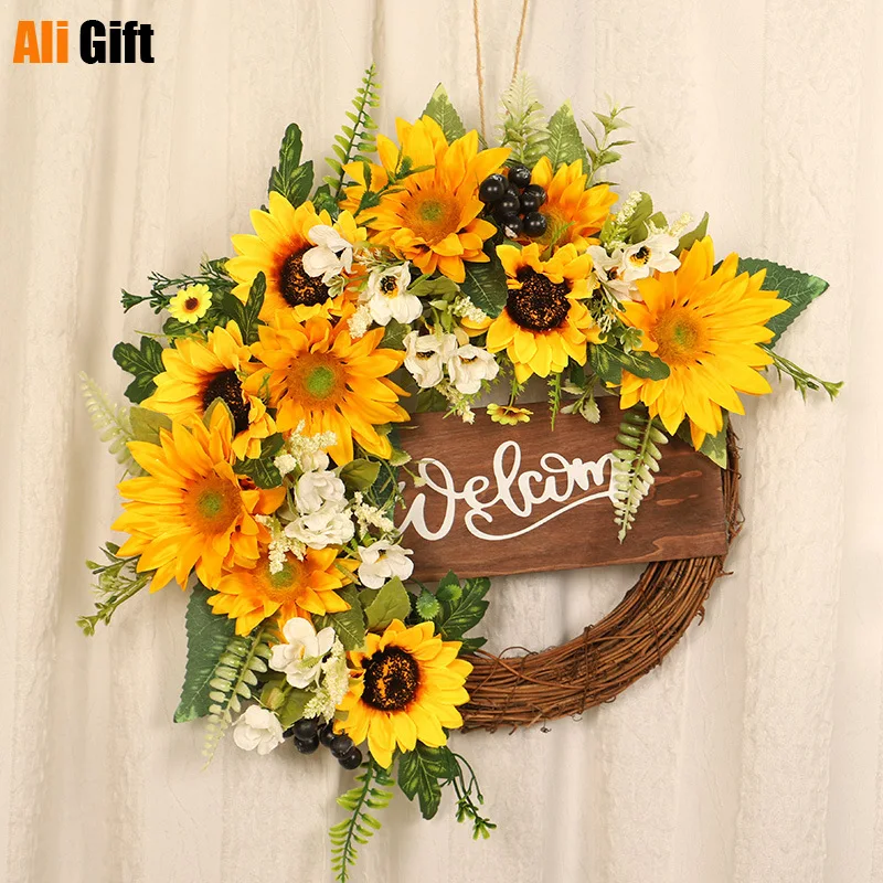 Autumn Colors New Sunflower Decoration Door Hanger Sunflower Wooden Sign Pendant Bee Day Wreath Window Decoration
Autumn Colors New Sunflower Decoration Door Hanger Sunflower Wooden Sign Pendant Bee Day Wreath Window Decoration