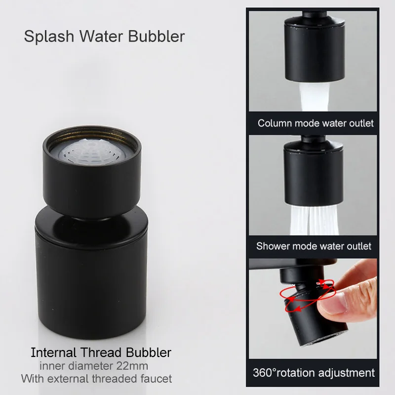 New Black Aerator Kitchen Faucet Bubbler 360-Degree Double Modes 2-flow Splash-proof Booster
New Black Aerator Kitchen Faucet Bubbler 360-Degree Double Modes 2-flow Splash-proof Booster