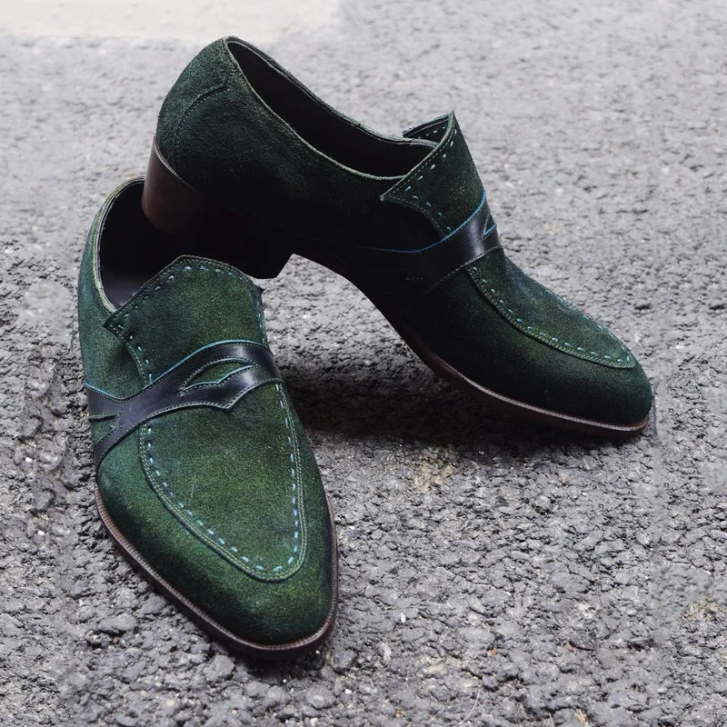

Men Shoes Fashion Dark Green Flat Bottom Classic Faux Suede Lefu Shoes أحذية للرجال Челси (сапоги) Bottes De Chelsea KA766