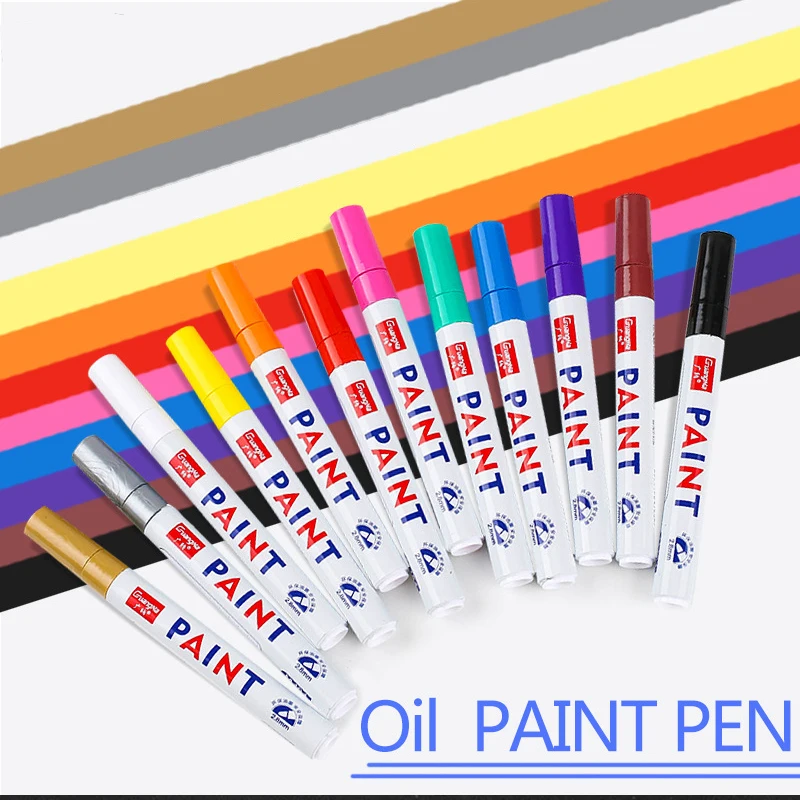 12 Colors Waterproof Rubber Permanent Paint Marker Pen CD Metal Paint Pen Graffiti Oily Markers Pen Art Supplies Stationery
12 Colors Waterproof Rubber Permanent Paint Marker Pen CD Metal Paint Pen Graffiti Oily Markers Pen Art Supplies Stationery