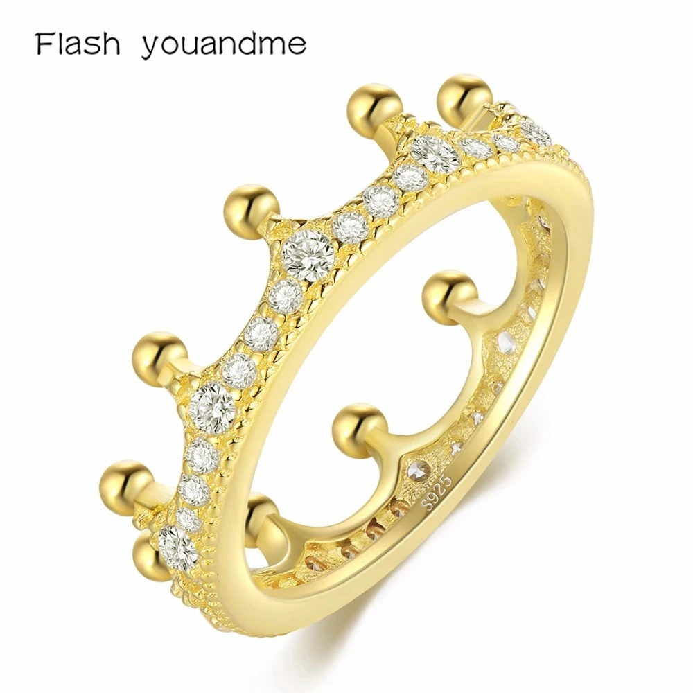 New Design Sparkling Gold Color Stackable Elegant Crown Finger Ring 925 Sterling Silver Luxury Jewelry For Women Gift 2021
New Design Sparkling Gold Color Stackable Elegant Crown Finger Ring 925 Sterling Silver Luxury Jewelry For Women Gift 2021