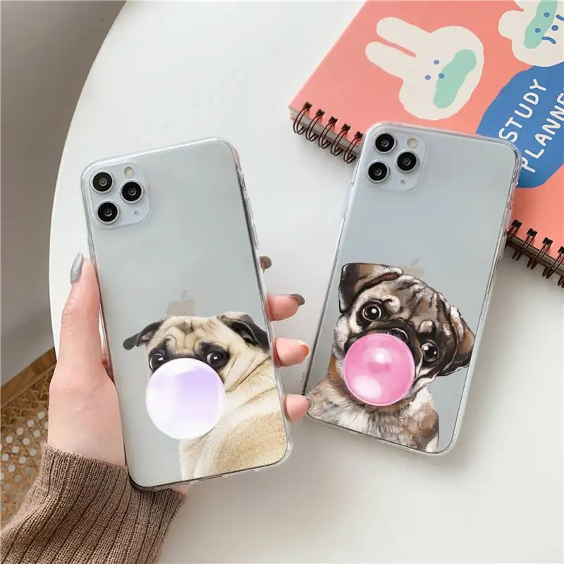 Cute dog puppy Pug Bulldog Phone Case Transparent for Clear iPhone case 11 12 mini pro XS MAX 8 7 6 6S Plus X 5S SE 2020 XR
Cute dog puppy Pug Bulldog Phone Case Transparent for Clear iPhone case 11 12 mini pro XS MAX 8 7 6 6S Plus X 5S SE 2020 XR