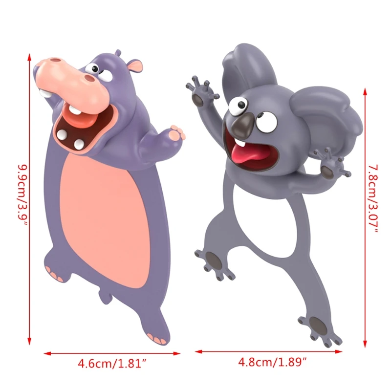 3D Stereo Cartoon Animal Bookmarks Cute Koala Hippo PVC Creative Book Markers Office School Stationery
3D Stereo Cartoon Animal Bookmarks Cute Koala Hippo PVC Creative Book Markers Office School Stationery