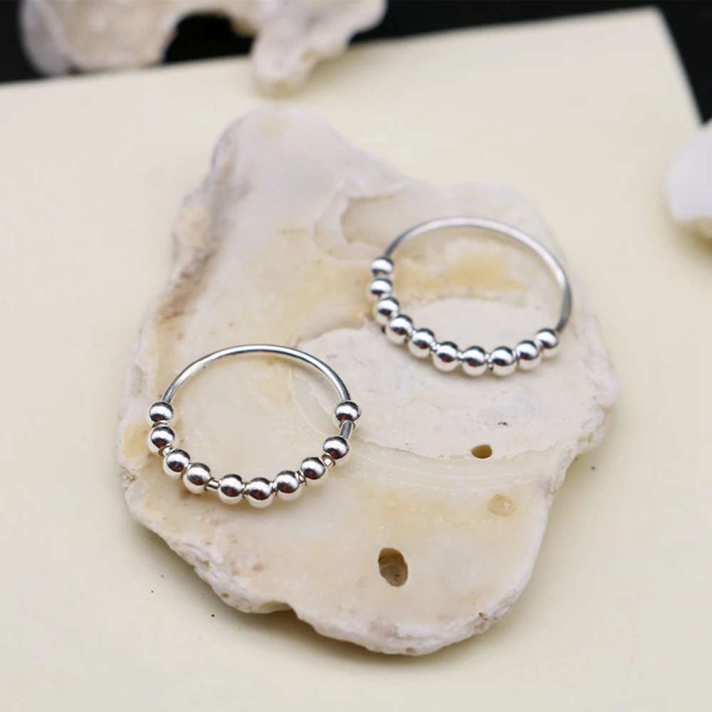 Korean Silver Rotatable Beads Index Finger Ring For Anti-stress Anxiety Ring For Women Fashion Jewelry
Korean Silver Rotatable Beads Index Finger Ring For Anti-stress Anxiety Ring For Women Fashion Jewelry
