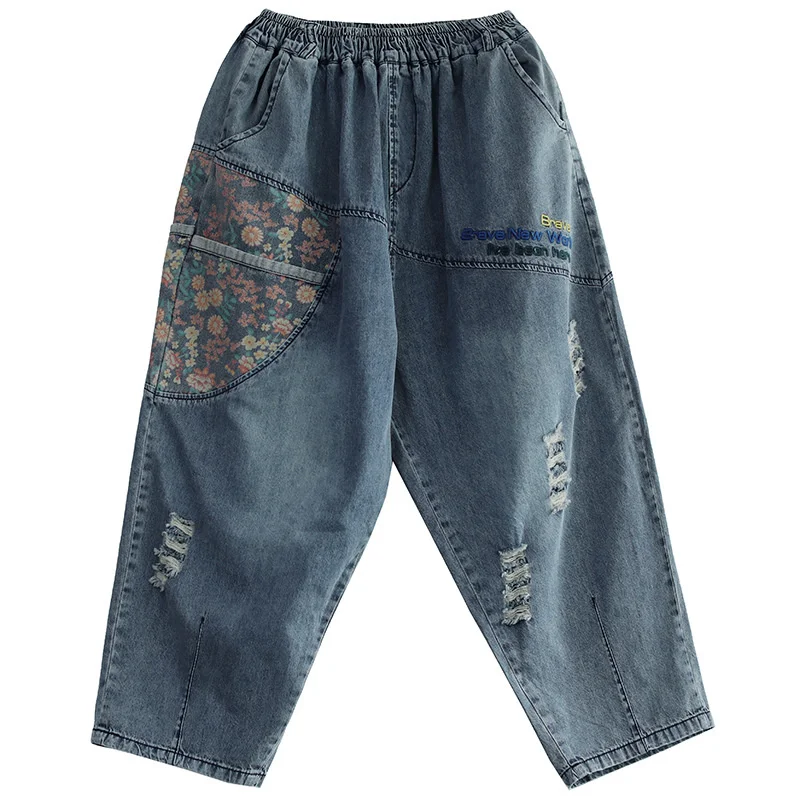 Max LuLu Summer British Fashion 2021 Ladies Flowers Vintage Jeans Women Ripped Blue Denim Pants Female Holes Trousers Big Size
Max LuLu Summer British Fashion 2021 Ladies Flowers Vintage Jeans Women Ripped Blue Denim Pants Female Holes Trousers Big Size