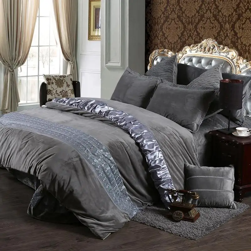 Winter Warm Thick Fleece Bedclothes Red Purple Grey Queen King size Bedding set 4/6Pcs Duvet cover Bed spread Pillowcases 
Winter Warm Thick Fleece Bedclothes Red Purple Grey Queen King size Bedding set 4/6Pcs Duvet cover Bed spread Pillowcases