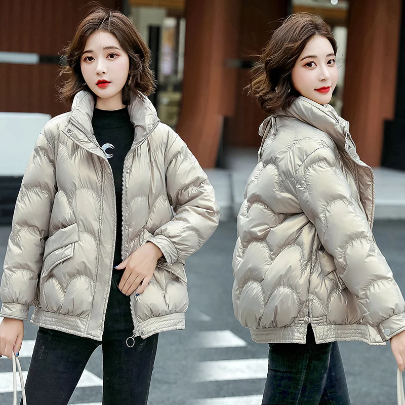 Nice Winter Glossy Bright Bubble Coat Women Casual Stand Collar Zipper Short Parkas Solid Thick Female Cotton Padded Jacket
Nice Winter Glossy Bright Bubble Coat Women Casual Stand Collar Zipper Short Parkas Solid Thick Female Cotton Padded Jacket