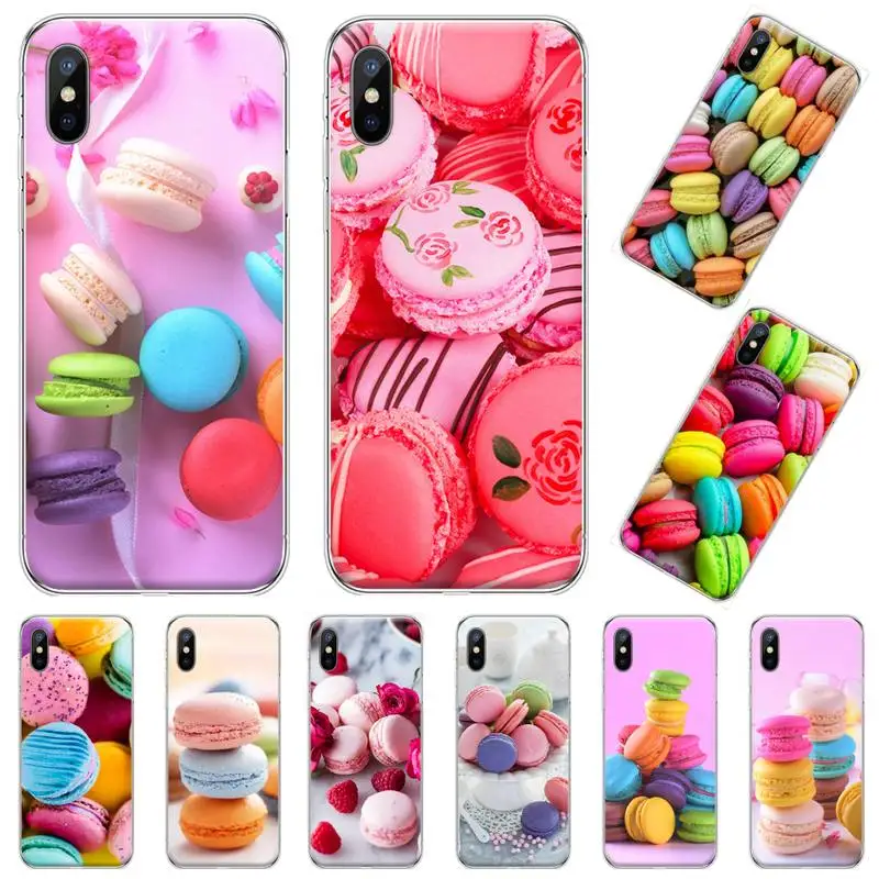 

Macarons Dessert snacks Phone Case Transparent soft For iphone 12 11 13 7 8 6 s plus x xs xr pro max mini