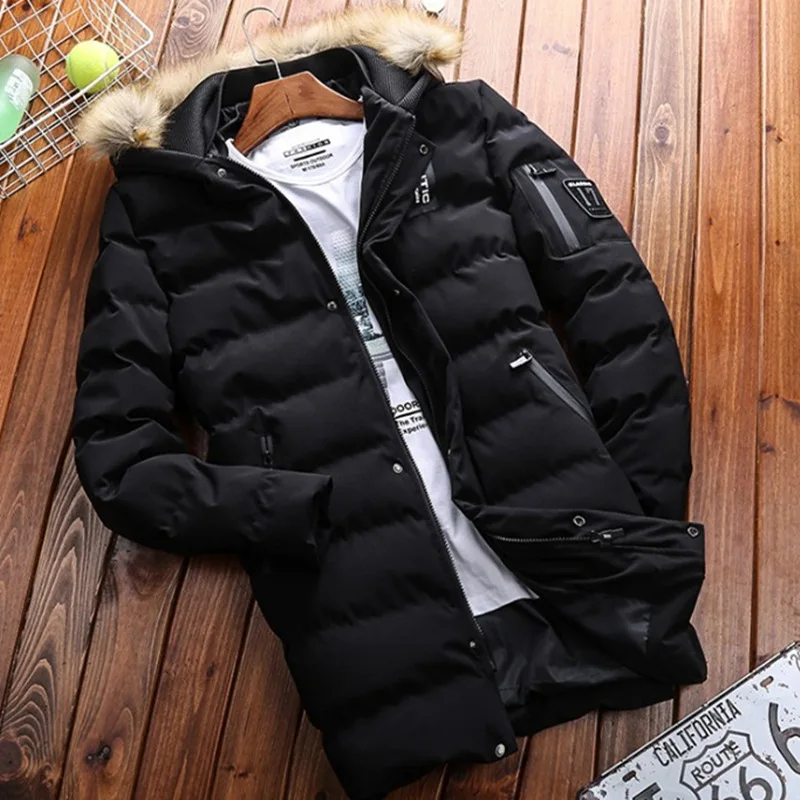 Autumn and Winter Thick Warm Mid-length Cotton Coat Men's Fur Collar Loose Padded Jacket Male Fashion Casual Jackets Outerwear
Autumn and Winter Thick Warm Mid-length Cotton Coat Men's Fur Collar Loose Padded Jacket Male Fashion Casual Jackets Outerwear
