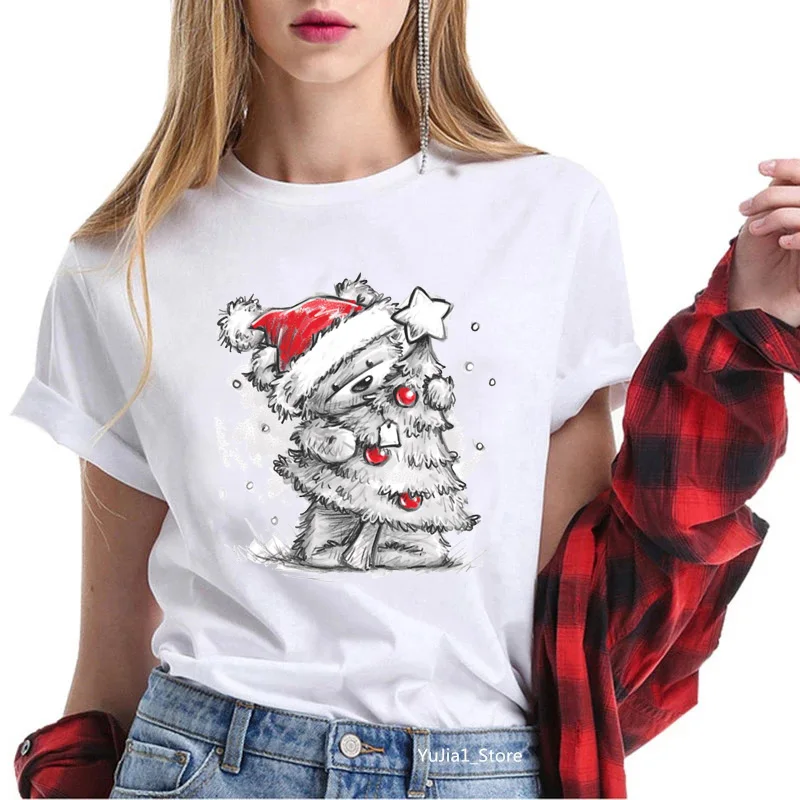 2022 New YEAR Merry Christmas Santa Cute Bear Print Women Simple T-shirt White Black Tops Harajuku Casucal Loose Short sleeve
2022 New YEAR Merry Christmas Santa Cute Bear Print Women Simple T-shirt White Black Tops Harajuku Casucal Loose Short sleeve