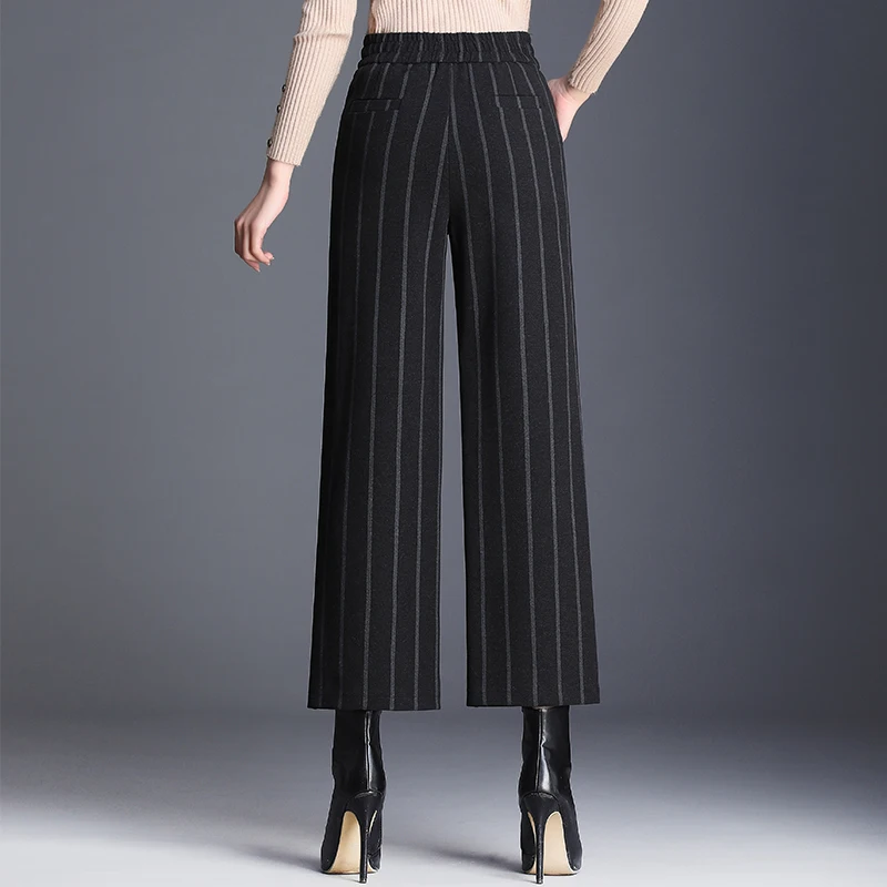2020 Office Wear Women Woolen Autumn Winter Wide Leg Trousers Plus Size Lady Pants Elastic High Waist Female Loose Pant
2020 Office Wear Women Woolen Autumn Winter Wide Leg Trousers Plus Size Lady Pants Elastic High Waist Female Loose Pant