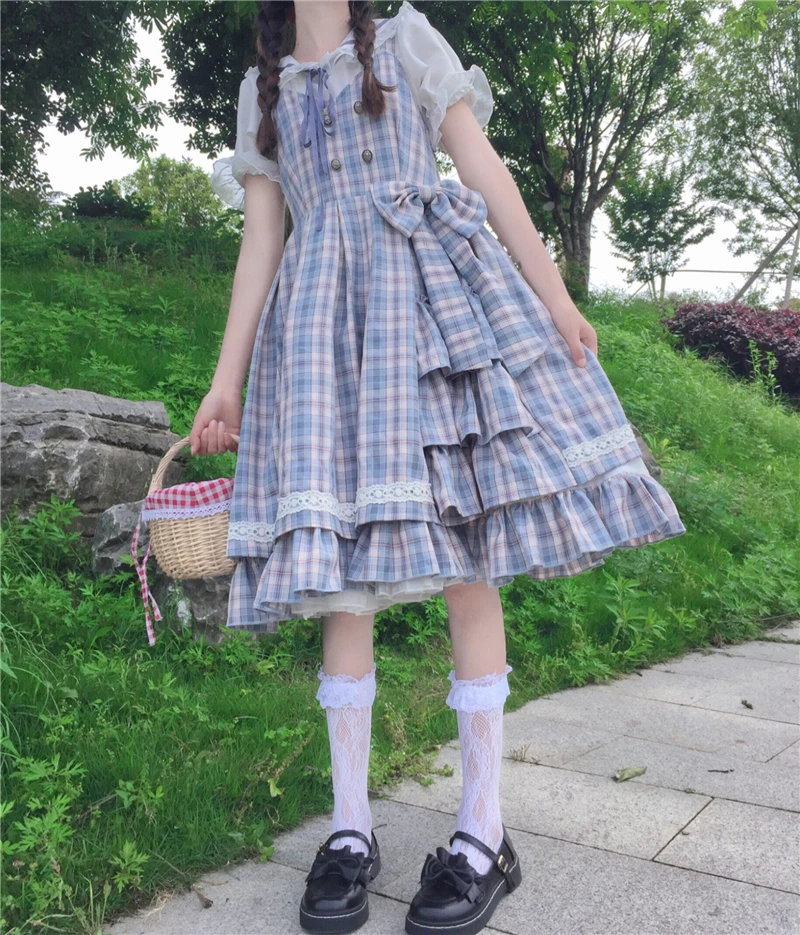 2020 New Japanese Style Lolita Sailor Collar Bottoming Shirt Plaid Bow Vest Skirt Female Summer victorian sweet lolita dress
2020 New Japanese Style Lolita Sailor Collar Bottoming Shirt Plaid Bow Vest Skirt Female Summer victorian sweet lolita dress